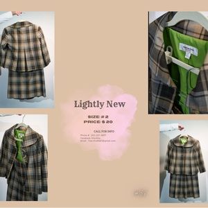 Women suit dress with green inside.